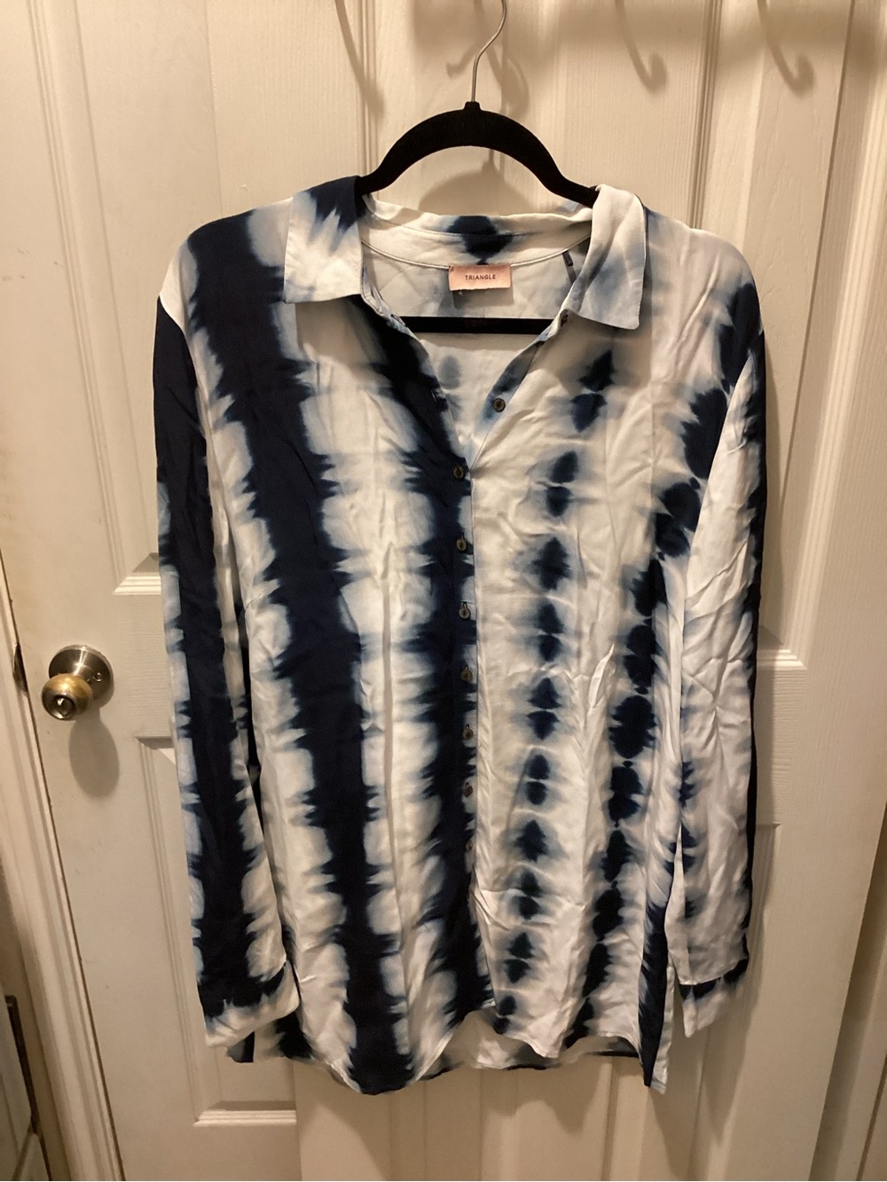 triangl swimwear Navy & White Tie-Dye Shirt